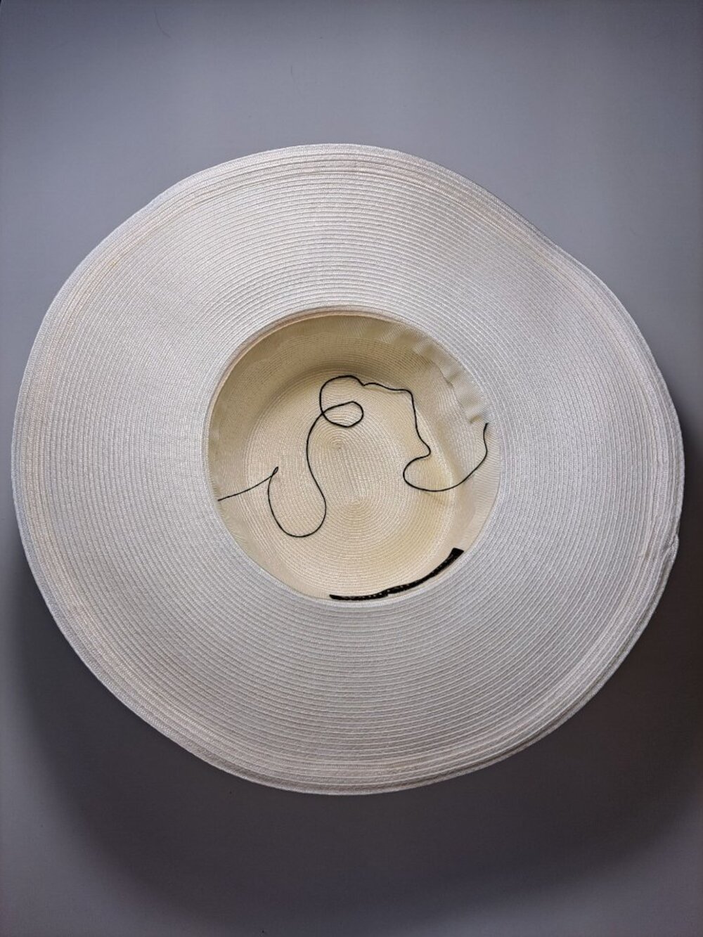 Whittall & Shon Kentucky Derby Hat White Wide-Brim Church Pearl Accents Formal - Picture 5 of 9